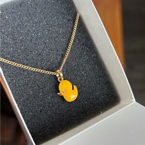Lia Sophia Yellow Duck Enamel Necklace
